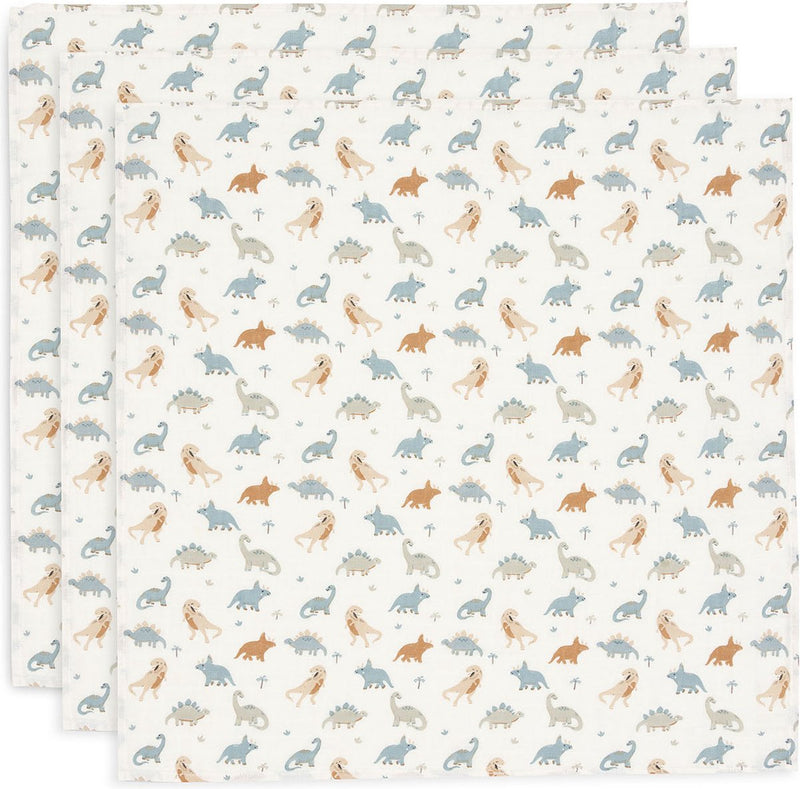 Jollein - hydrofiele doek small 70x70cm - spuugdoekjes - zacht katoen - 3 stuks - roarsome