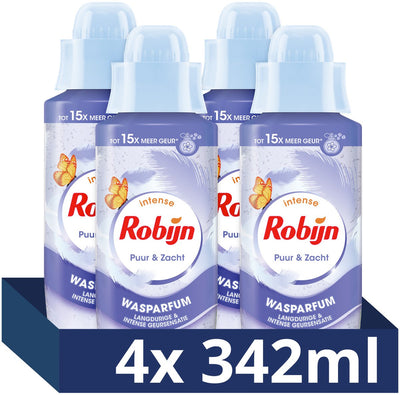 Robijn - intense wasparfum - puur zacht - 4 flessen x 342 ml - voordeelverpakking