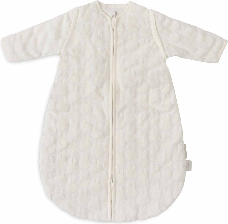 Jollein x nijntje - baby slaapzak winter met afritsbare mouw 60cm - rond - miffy jacquard ivory - winterslaapzak