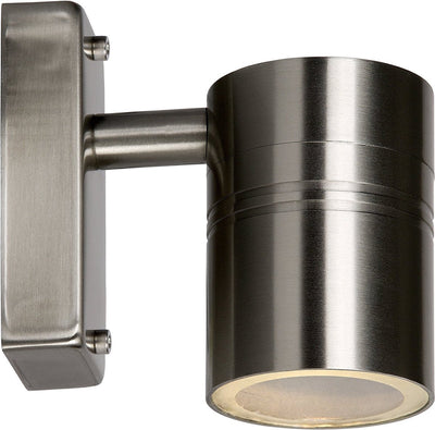 Lucide arne-led - wandspot wandlamp binnen buiten - ø 6,3 cm - led - gu10 - 1x5w 2700k - ip44 - mat chroom