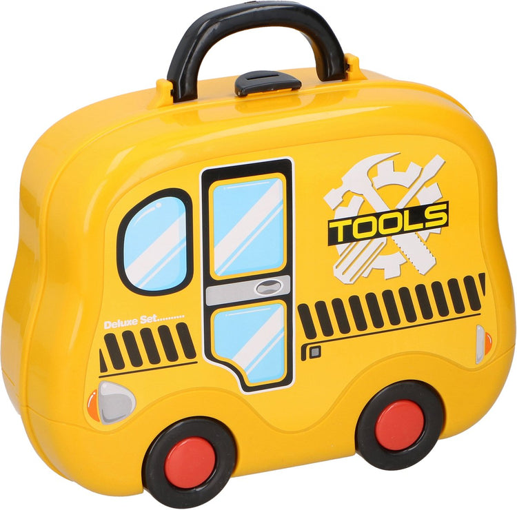 Eddy toys gereedschapskoffer - geel - 24 accessoires