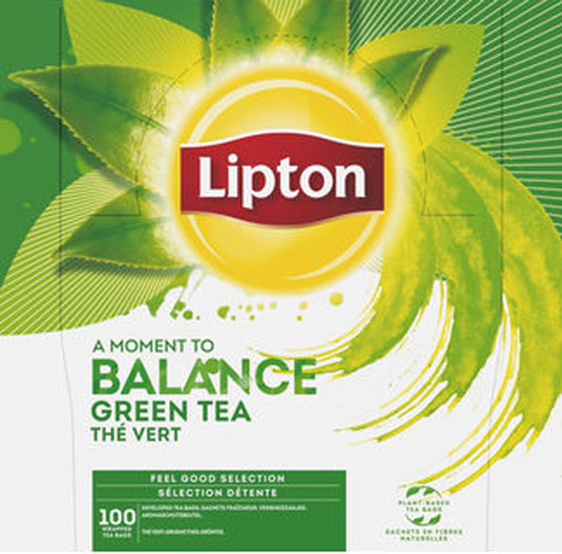 Lipton feel good selection green tea - 100 theezakjes - groene thee - grootverpakking - 1 doos