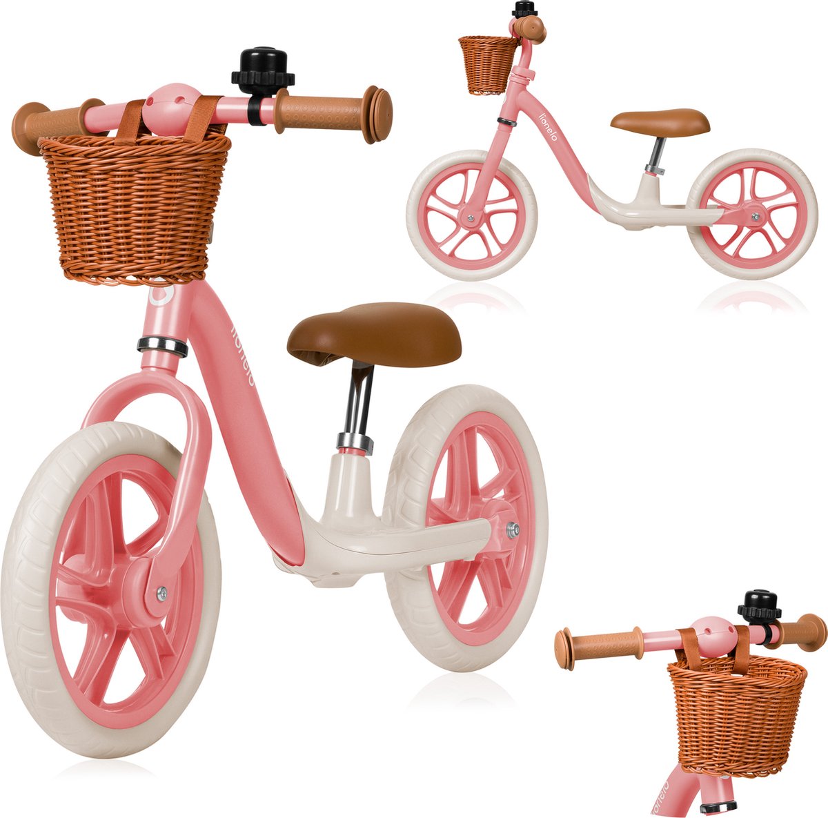 Lionelo alex plus kinderloopfiets – voor 3 tot 6 jaar – eva schuimbanden – verstelbaar zadel stuur – stalen frame – stuurbegrenzing – inclusief mandje bel – tot 30 kg