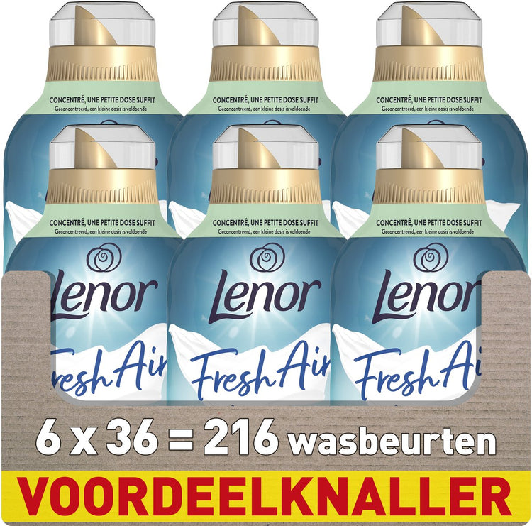 Lenor fresh air wasverzachter - noorderlicht - 6 x 36 wasbeurten
