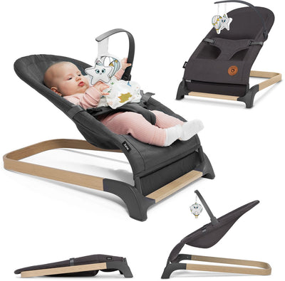 Lionelo june wipstoel baby - tot 9 kg - 3-punts veiligheidsgordels - lichtgewicht - natuurlijke schommelbeweging - ergonomisch - afneembare speelboog - plat opvouwbaar - zachte bekleding - gecertificeerd - babyschommel wipstoeltje
