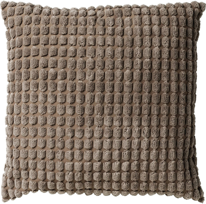 Dutch decor rome - sierkussen 45x45 cm - effen kleur - 3d-structuur - driftwood - taupe - inclusief binnenkussen - luxe kussens voor woonkamer bank