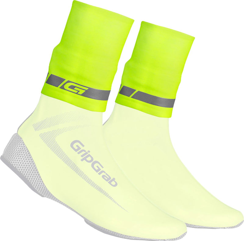 Gripgrab - cyclingaiter hi-vis regen wielren overschoenen cuffs neopreen manchetten - geel hi-vis - unisex - maat s m 38-41