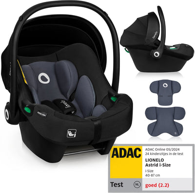 Lionelo astrid i-size autostoel – adac 5-sterren – 40-87 cm – rwf – memory foam – verstelbare hoofdsteun (7 cm) – holmbergs gordels – compatibel met isofix-base kinderwagen – i-size norm – licht veilig