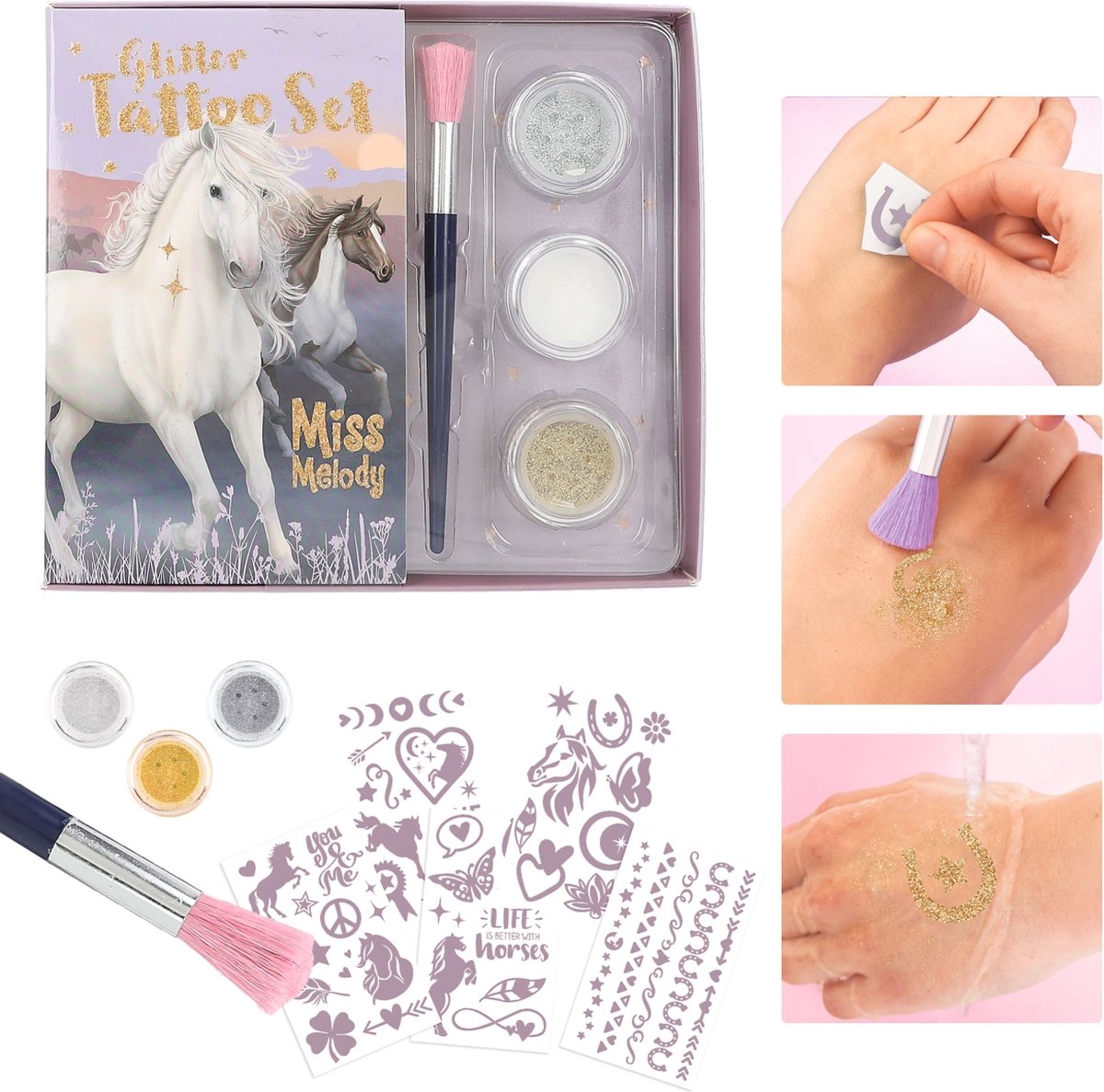 Depesche - miss melody glitter tattoos - night horses