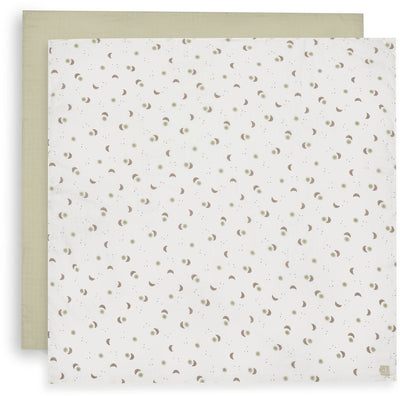 Jollein hydrofiele doek large - 115x115cm - over the moon - 2 stuks