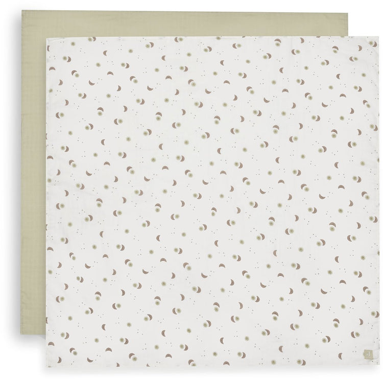 Jollein hydrofiele doek large - 115x115cm - over the moon - 2 stuks