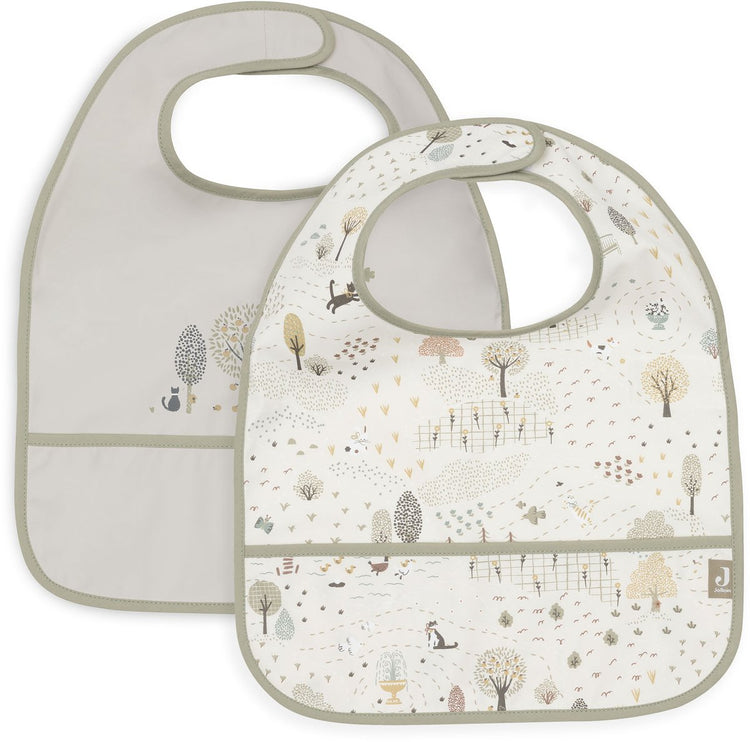 Jollein slabbetjes waterproof - 2 stuks - 30 cm - tiny park