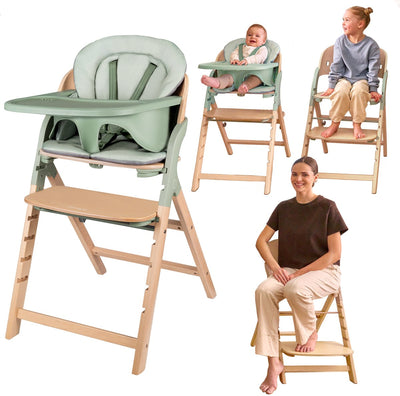 Lionelo megan – houten kinderstoel eetstoel baby – meegroeistoel 3in1: van 6 mnd tot 110 kg – verstelbare: zitting voetsteun tafel – 5-puntsgordel – dienblad met siliconen inzet – wasbaar kussen – antislipvoetjes – baby stoel