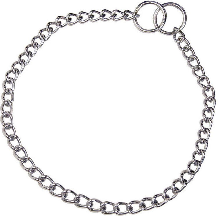 Hs sprenger dog collar silver 2,5 mm links twisted (50 cm)