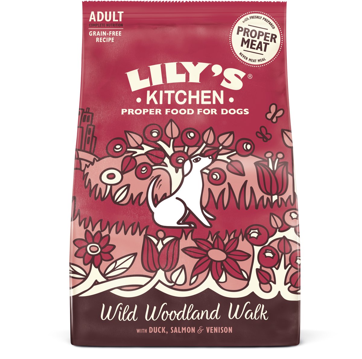 Lily's kitchen - hondenvoer - droogvoer - eend, zalm en hert - 12 kg