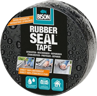 Bison rubber seal tape rol 5 meter x 7,5 cm - direct repareren, sterke reparatietape, direct 100% waterdicht, blijvend elastisch, binnen en buiten, repareren, afdichten, verbinden, beschermen