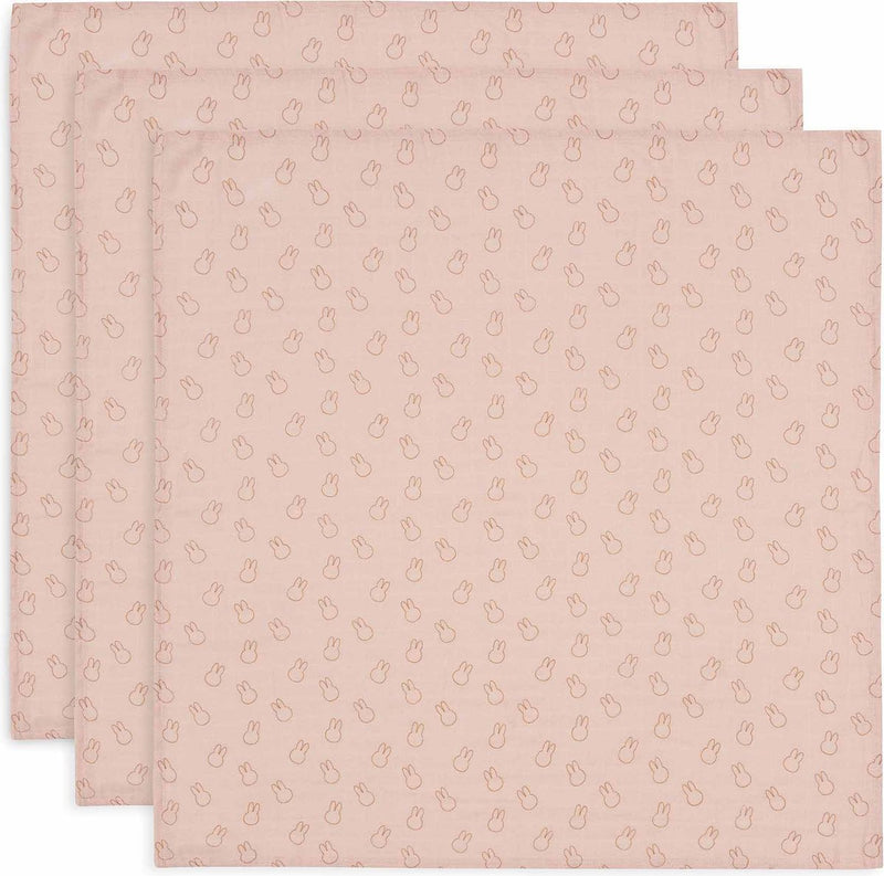 Jollein hydrofiele doek small 70x70cm miffy silhouettes wildrose(3p)