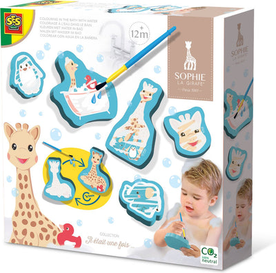 Ses sophie la girafe kleuren met water in bad
