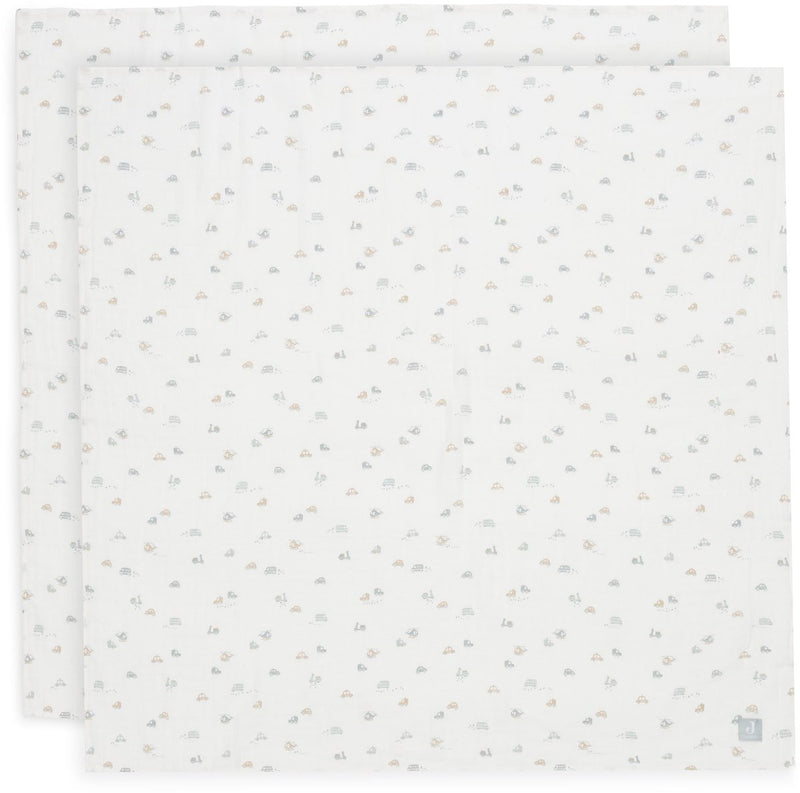 Jollein - hydrofiele doek large 115x115cm - inbakerdoek - zacht katoen - 2 stuks - on the go