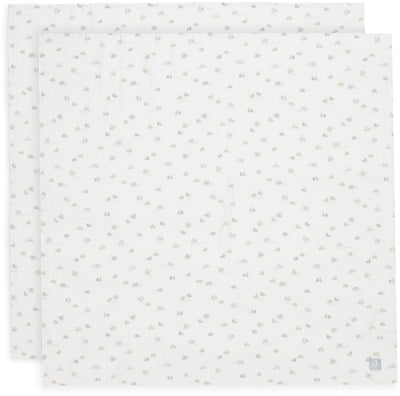 Jollein - hydrofiele doek large 115x115cm - inbakerdoek - zacht katoen - 2 stuks - on the go