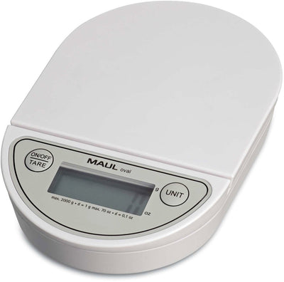 Maul oval brievenweger 2 kg- wit - kunststof - 1 stuk - 18 x 12 x 3 cm -