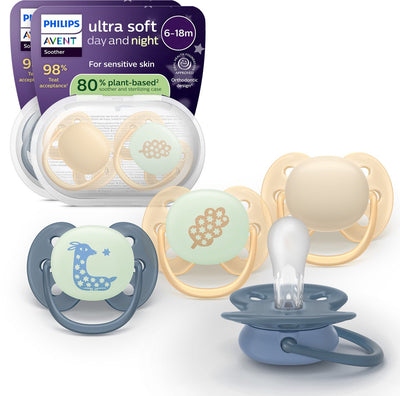 Philips avent ultra soft nighttime – 6 tot 18 maanden - glow-in-the-dark fopspeen - 4pack -scf094 10