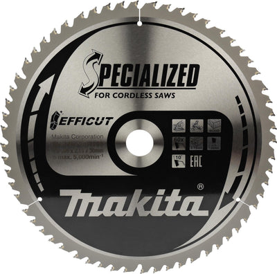 Makita afkortzaagblad voor hout | efficut | ø 305mm asgat 30mm 60t - b-67309