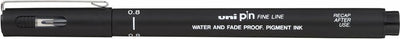 Uni-ball permanente markeerstift pin08-200(s) zwart 12 stuks