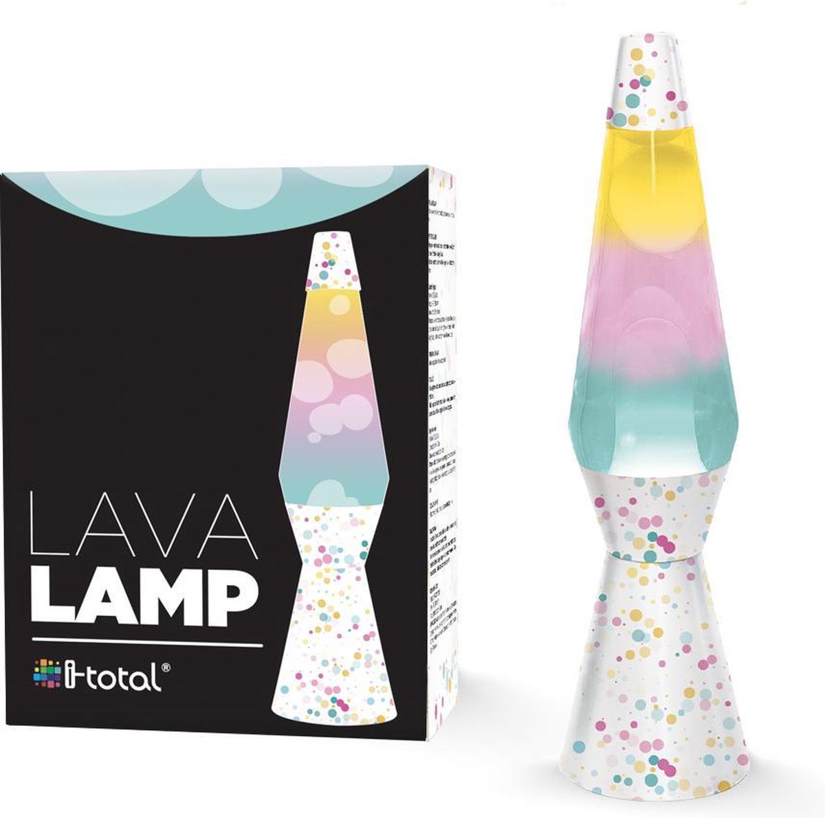I-total lavalamp - lava lamp - sfeerlamp - 40x9.2 cm - glas aluminium - 30w - bubbles - xl1780