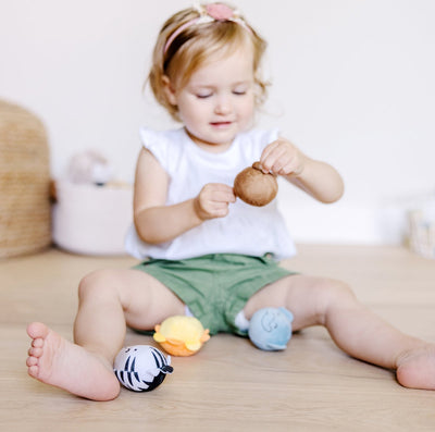 Melissa doug rollables safarivriendjes speelgoed - sensorische ballen voor baby's en peuters