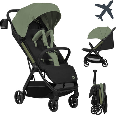 Lionelo julie air - ultralichte buggy - reisbuggy - auto-folding compact - slechts 7,5 kg - reizen handbagage - verstelbare rugleuning tot ligstand - xxl zonnescherm met upf50+ - onderhoudsvrije wielen - vanaf 6 maanden tot 22 kg - kinderwagen
