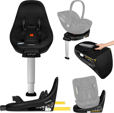Lionelo moxie plus i-size base – 360° easyturn isofix draaibase met geheugenfunctie – autostoel basis – stabilisatiepoot – anti-rotatieframe – klikbevestiging met indicatoren – compatibel met moxie i-size en moxie next stoelen