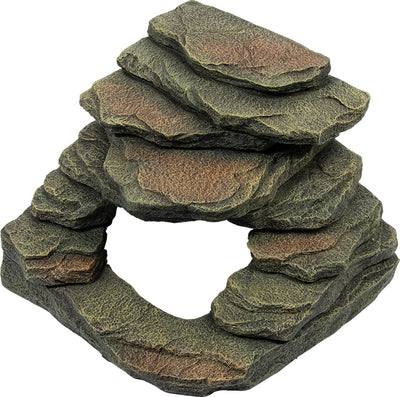Terra della schuilgrot hoeksteen 2 xl - hoekdecoratie met plateau voor reptielen - gifvrij - 33x33x24cm - grijs