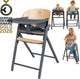Lionelo celia 3-in-1 houten kinderstoel – van baby tot volwassene – verstelbare zitting voetsteun – 5-punts gordel – eco-leer bekleding – inclusief babyset eetblad – draagvermogen tot 110 kg