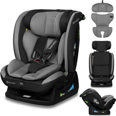 Lionelo aart i-size - kinder autostoel 4in1 - voor baby 0 tot 36 kg (0-12 jaar groep 0+ 1 2 3 40-150 cm) - voor en achterwaarts - rwf tot 105 cm - montage met autogordel - stevige, veilige - comfortabel zitje - volledig verstelbaar - wasbare hoes