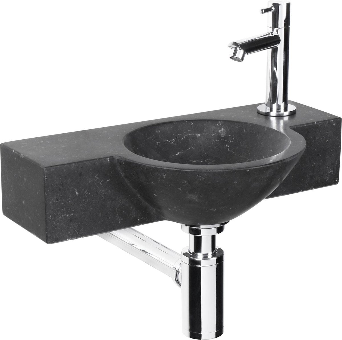 Differnz teti fonteinset - 40x23x8cm - rond - 1 kraangat - zwart