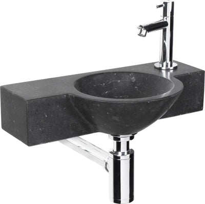 Differnz teti fonteinset - 40x23x8cm - rond - 1 kraangat - zwart