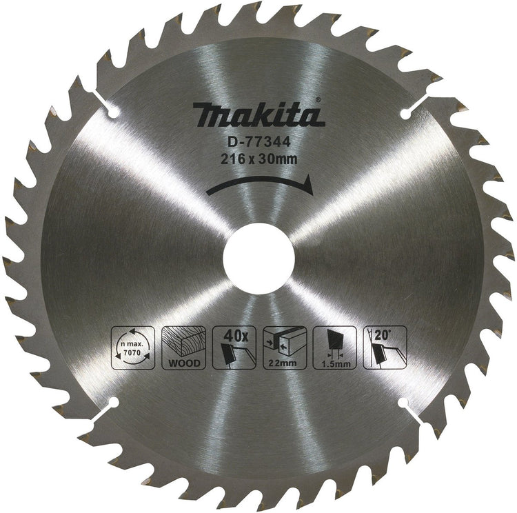 Makita accessoires makita d-77344 afkortzaagblad hout | 216 x 30 mm | 40-tands