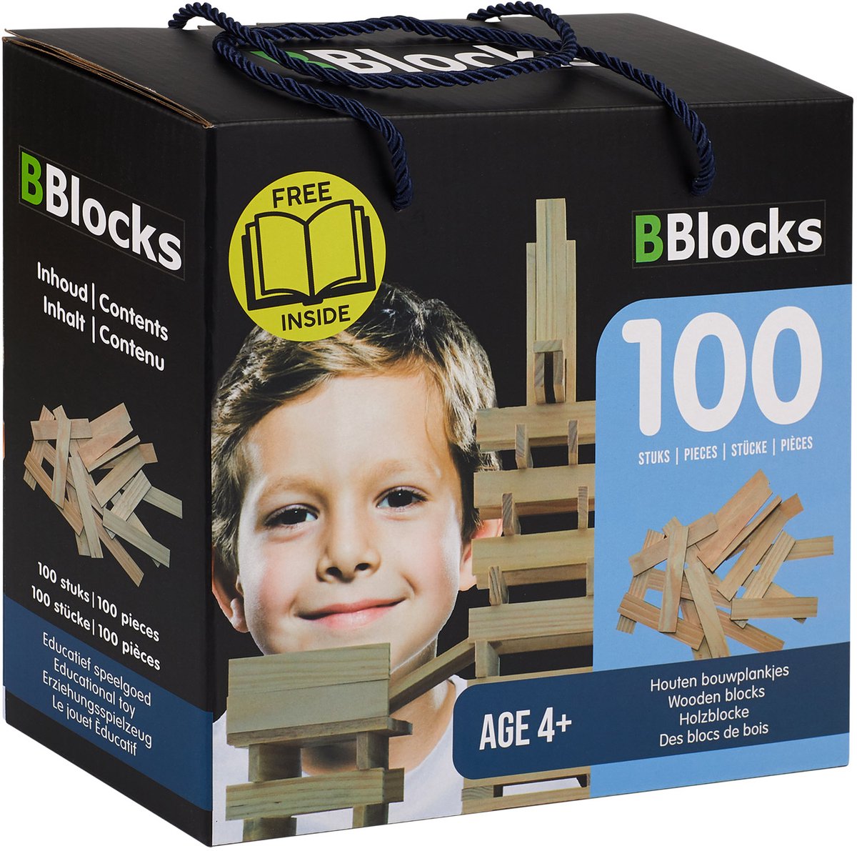 Bblocks bouwplankjes blank, 100 stuks