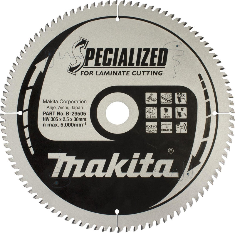 Makita cirkelzaagblad voor laminaat | specialized: laminaat | ø 305mm asgat 30mm 96t - b-29505