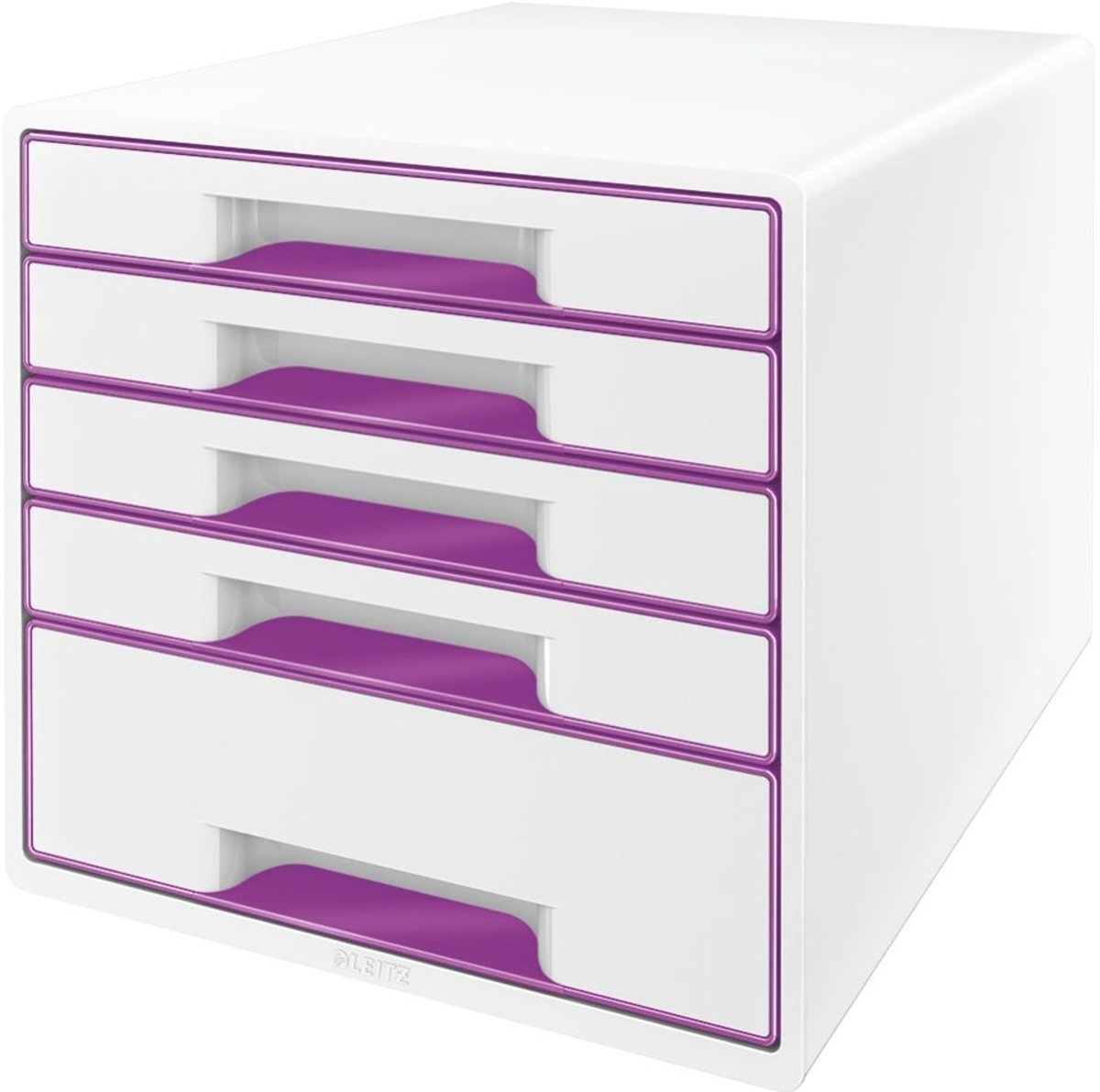 Leitz wow cube ladenblok met 5 laden - opberger met vakken - wit paars