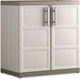 Keter excellence xl opbergkast laag - 2 planken - 54x89x93cm - beige taupe