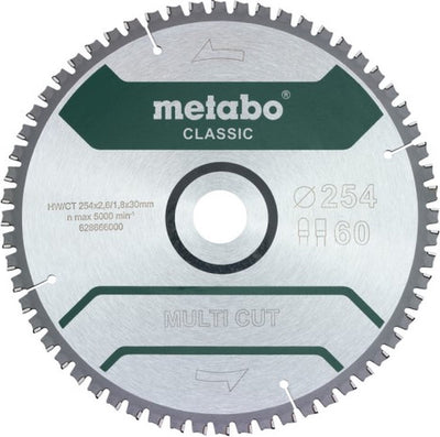 Metabo accessoires cirkelzaagblad | multi cut classic | 254x30mm | z60 fz tz 5°neg - 628285000