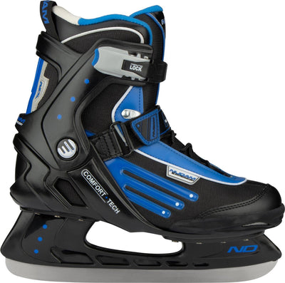 Nijdam ijshockeyschaats - semi-softboot - zwart blauw - maat 43