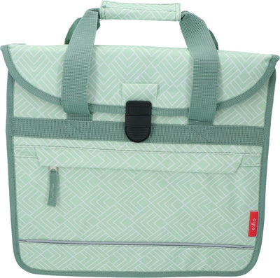 Dyto enkele fietstas - mint groen - waterafstotend nylon - handig voorvak - afmeting: 34x32x13cm - inhoud 14 liter