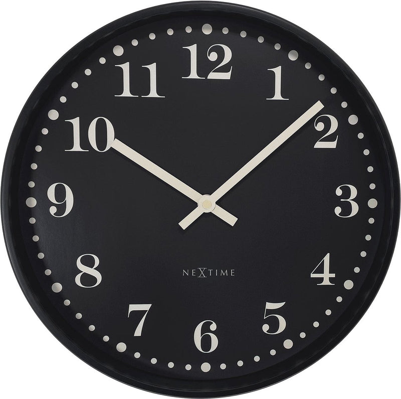 Nextime dickens – wandklok – 30 cm – plastic – zwart – stil