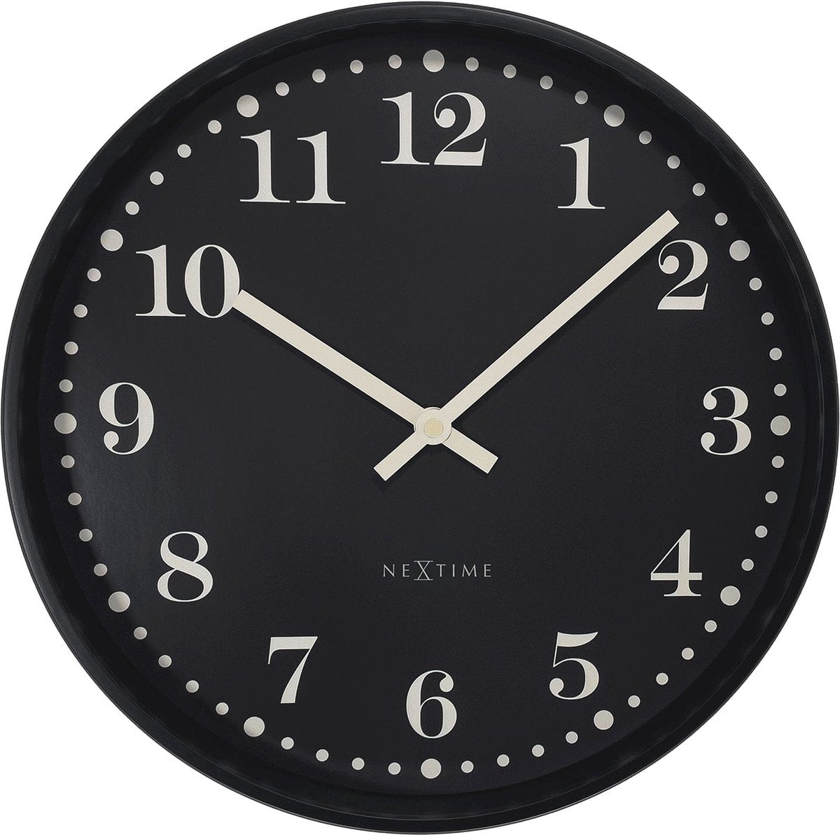 Nextime dickens – wandklok – 30 cm – plastic – zwart – stil