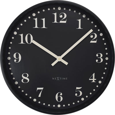 Nextime dickens – wandklok – 30 cm – plastic – zwart – stil