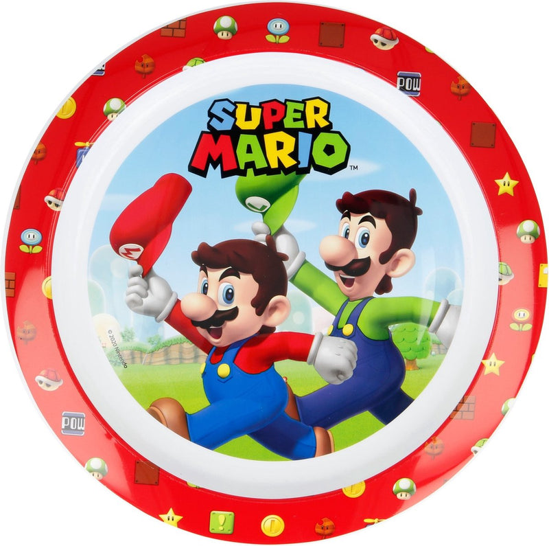 Stor bord super mario bros junior - rood wit - 22 cm