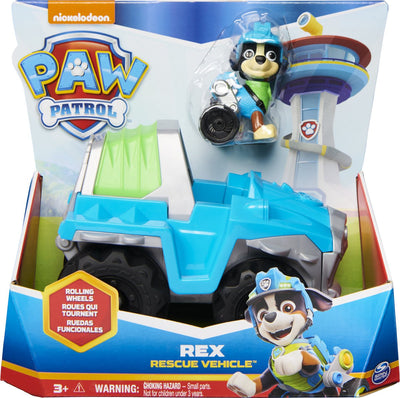 Paw patrol - rex's dinosaur-voertuig - speelgoedauto met speelfiguur